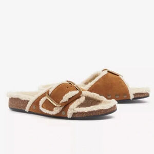 BA&SH Clory Flat Faux Fur Mules